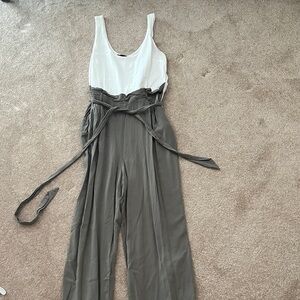 Shinestar Women's White and Green Jumpsuit